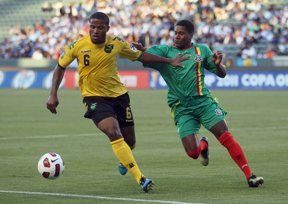 Bradley Bubb representing Grenada in a match against Jamaica